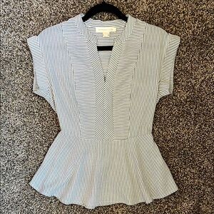 Monteau Striped Navy and White Women's Top